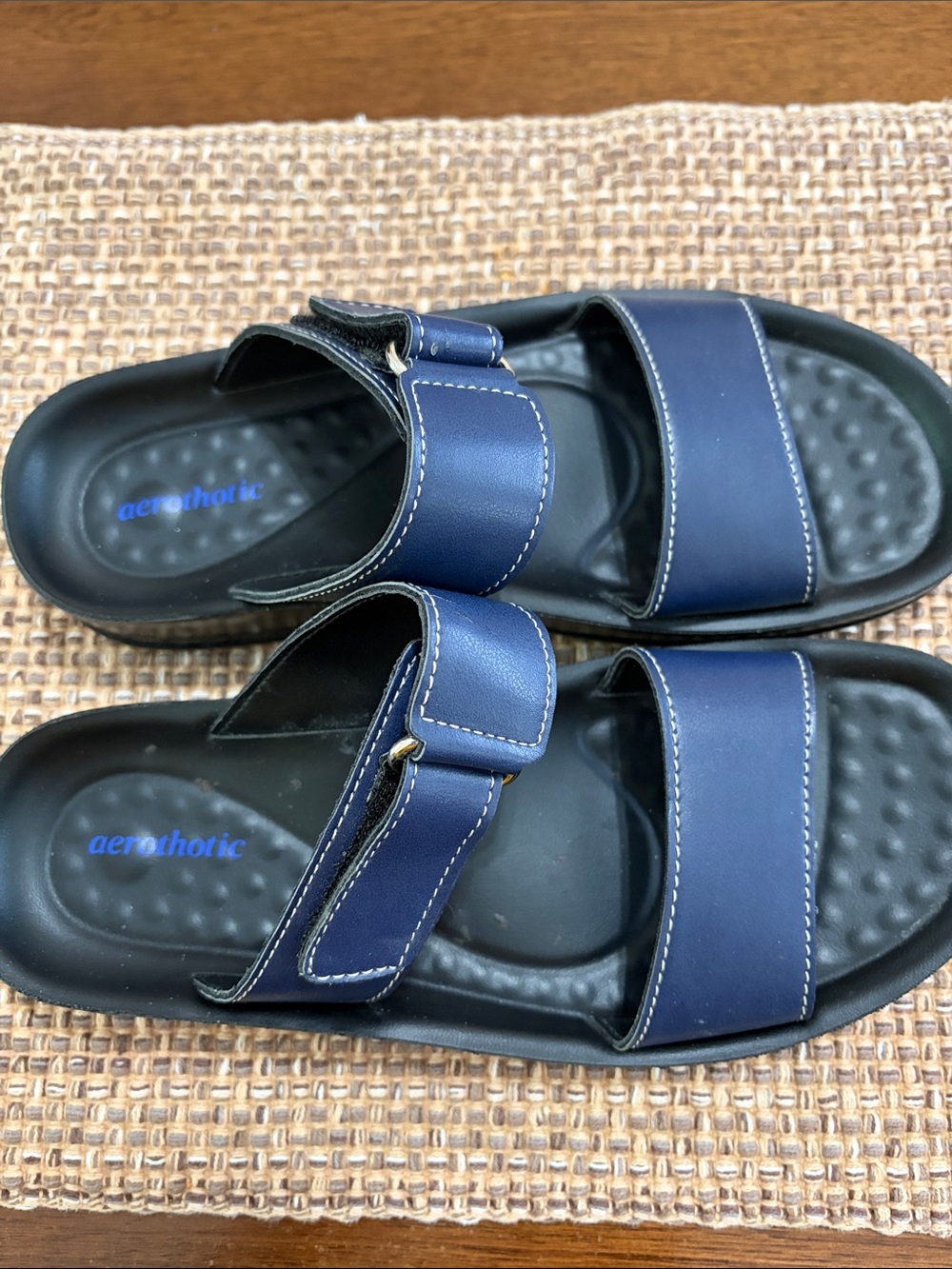 AeroThotic Navy Slide Sandals with Adjustable Strap